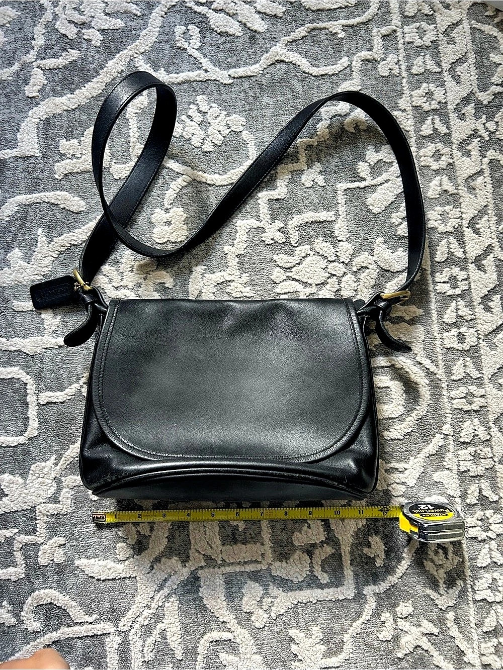 NE8P-4150 Vintage Coach Fletcher Bag Black Leather